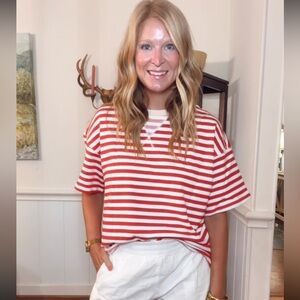Amazon Red and White Striped Women's Tee

Free people, preppy, JCrew